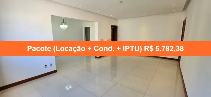 Apartamento para locação na Barra, Salvador-BA, com 3 quartos, 2 suítes, 3 salas, 3 banhei