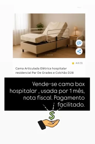 Vende-se cama box hospitalar com 1 mês de uso
