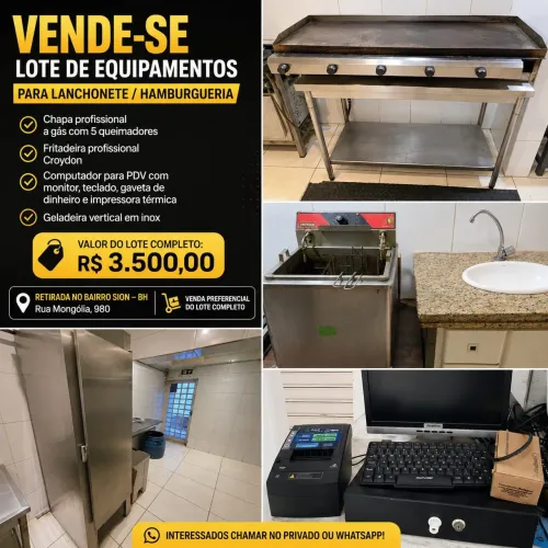 Equipamentos para lanchonete/hamburgueria