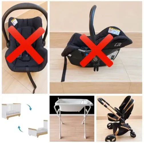 Kit bebê: Carrinho, banheira e berço. Vendo separado