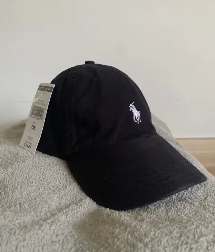 boné polo ralph lauren preto unissex - novo