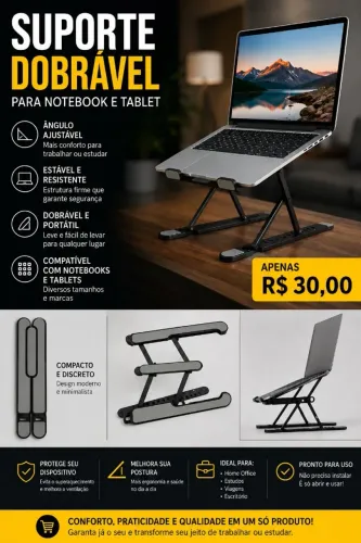 Suporte dobrável para notebook e tablet