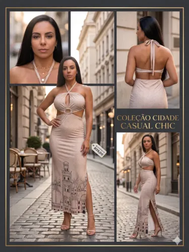 Vestido longo que valoriza a silhueta!