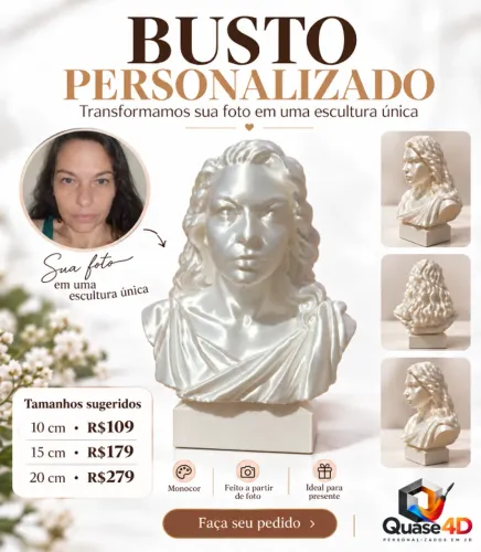 Busto Personalizado pela Sua Foto | Escultura para Presente