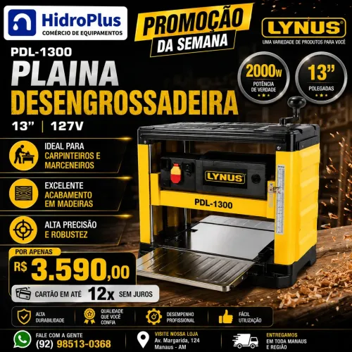 Plaina Desengrossadeira 13" 127V Lynus