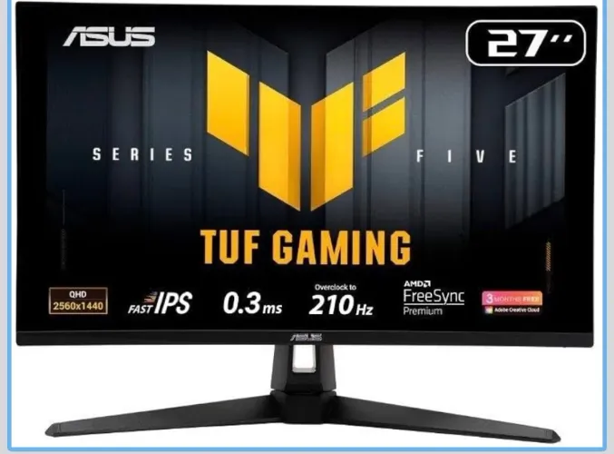 Vendo monitor ASUS TUF Gaming VG27AQ5A, com apenas 3 meses de uso.