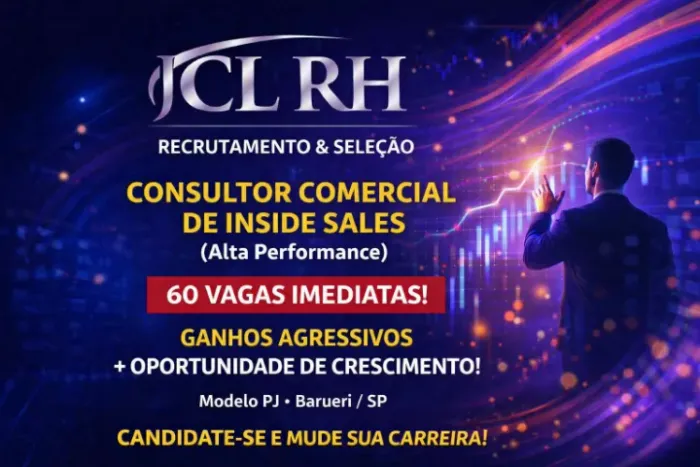 50 VAGAS ABERTAS - CONSULTORES COMERCIAIS DE ALTA PERFORMANCE! ?Você tem talento para