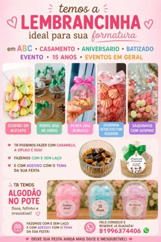 Lindas opções de doces Lembrancinhas