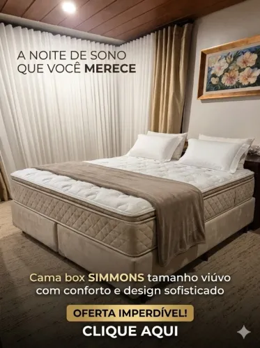 Cama Box com Colchão Simmons Marbella - 128x188 NOVA!