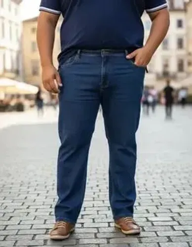 DUAS Calça jeans masculina Plus size