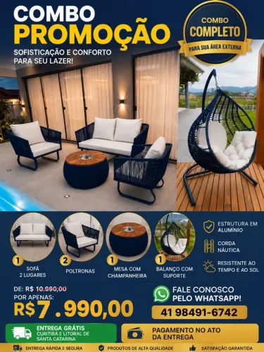 Conjunto em corda náutica 