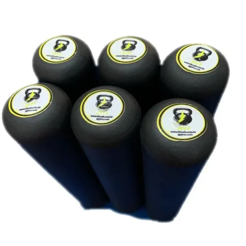 6 manoplas de borracha para equipamento de academia 2,5cm de diametro PVC maciço