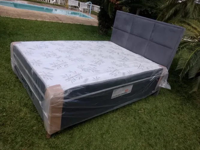 CAMA BOX CASAL COM CABECEIRA