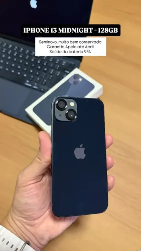 iPhone 13 Midnight 128GB, Seminovo 95%, Garantia Apple até Abril