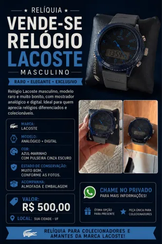 Relogio lacoste masculino