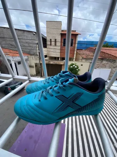 Chuteira Society OXN E-Track Fit Pro Azul Tam 37