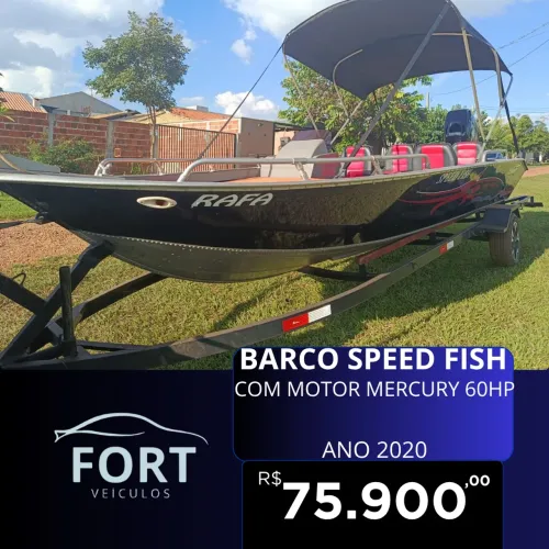 Barco Speed Fish 2020 c/ Motor Mercury 60hp - Troca e Financia 