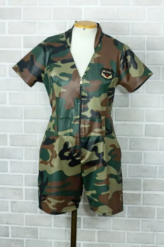 macacão fantasia militar feminino