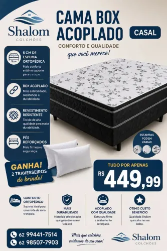 Cama box casal acoplado