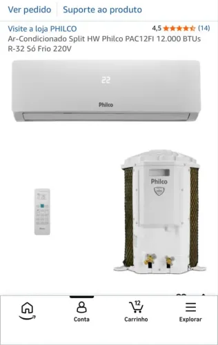 AR CONDICIONADO SPLIT PHILCO 12.000 BTU?s