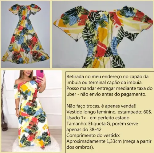 Vestido longo 38-42, perfeito estado