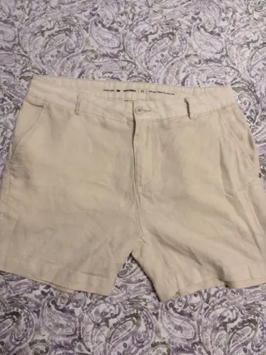 Short 100% linho bege osklen 42 novo