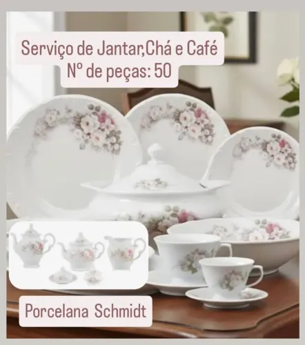 Aparelho de jantar, café e chá - Porcelana Schmidt