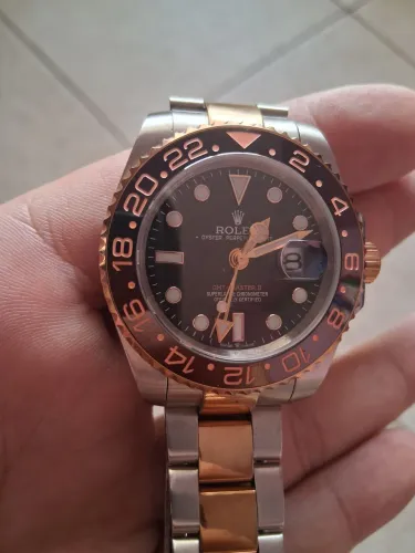 super clone Relógio ROLEX estilo GMT "Rootbeer", 