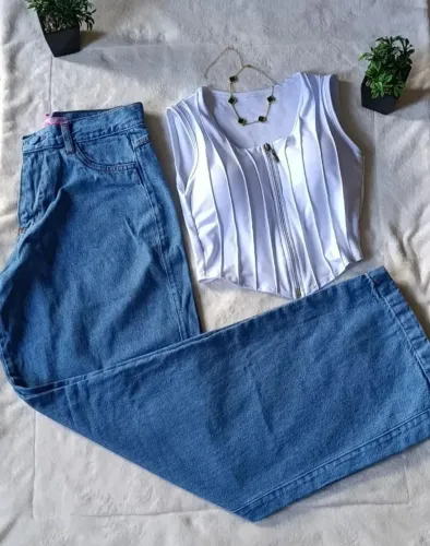 Calça wide feminina