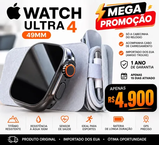 Apple Watch Ultra 4 49mm Lançamento Mega Promoção