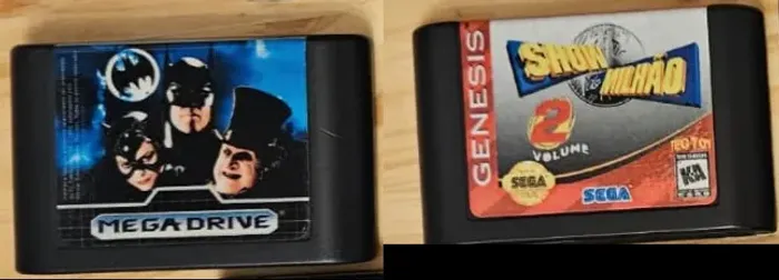 Jogos Originais de Mega Drive - Batman e Show Do Milhão 2 (Relabel e Repaint) -