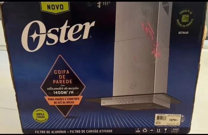 Coifa de Parede Oster Glass 1400m³/h 127V - NOVÍSSIMA (Na Caixa)