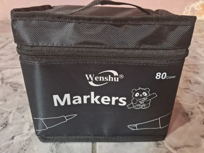 lançamento marcadores wenshu ponta brush (pincel) 80 cores