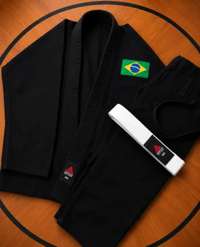 Kimono jiujitsu/judô infantil M0 preto - Novo + brinde