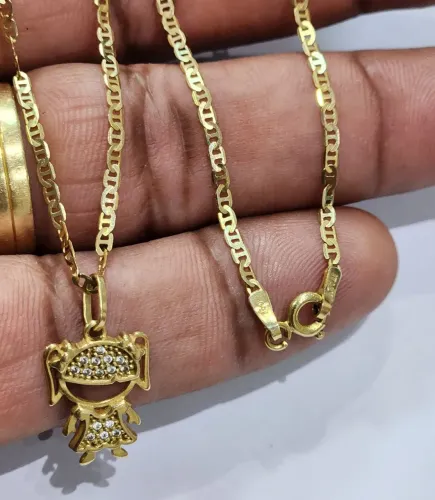 Piastrine de ouro 18k, cravejada de diamantes