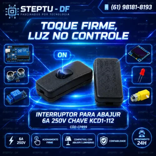 Interruptor para Abajur 6A 250V Chave KCD1-112 Arduino Automação COD-CP899