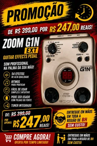 Pedaleira Zoom G1 G1N next guitarra