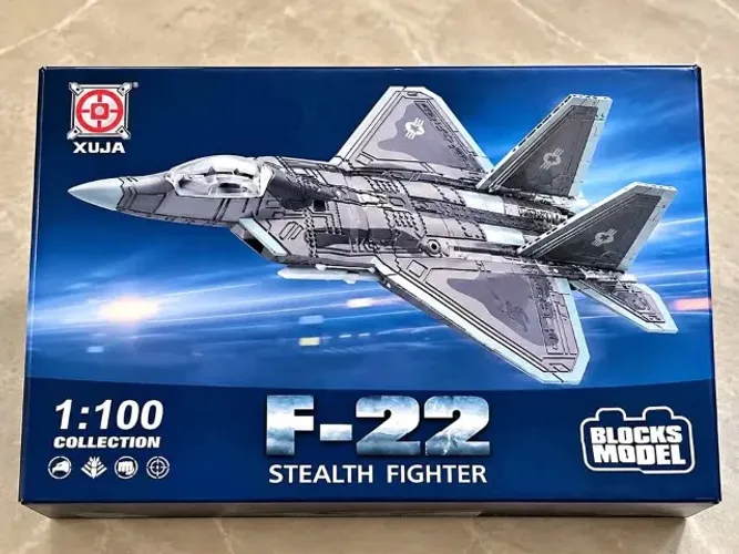 F-22 STEALTH FIGHTER XUJA ESCALA 1:100 MODELO DE BLOCOS LACRADO