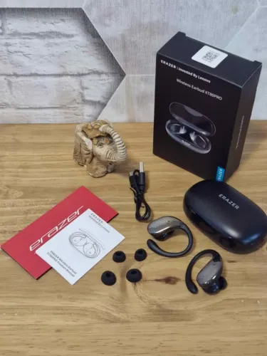 Fone LENOVO/Bluetooth 5.3/Gancho AURICULAR especial p/esportes/Graves++/6+30Horas Bateria