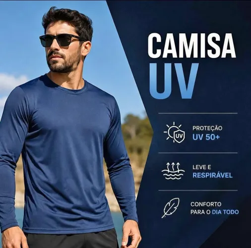Camisa proteção uv unissex 