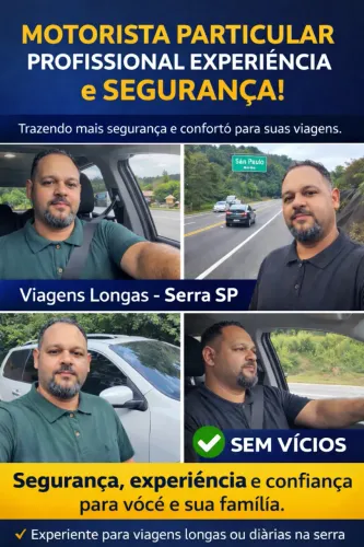 Motorista Particular Profissional | Viagens, Serra e São Paulo
