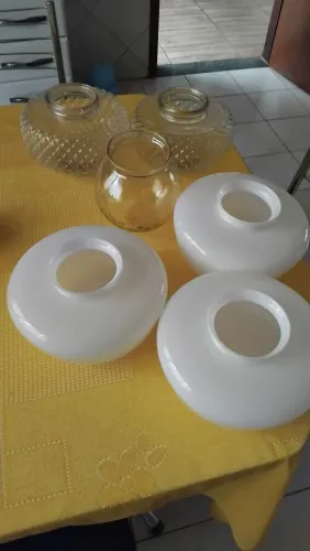 Lote com 6 Globos / Cúpulas de Vidro para Lustre e Luminária