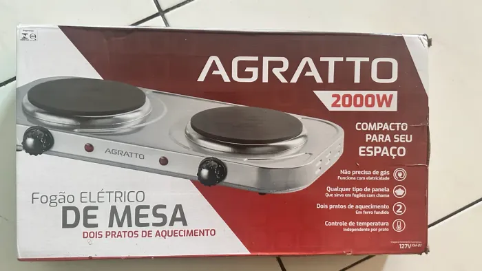 Kit 2 Fogão Elétrico De Mesa Inox P/ Cozinhar 110v/220v