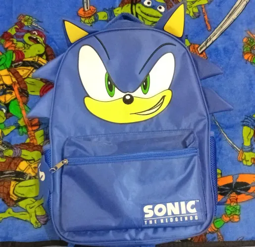mochila grande escolar universitária sonic the hedgehog