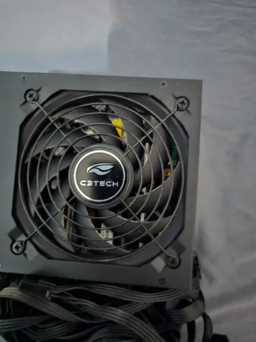 Fonte Gamer C3Tech 500W PS-G500 - 80 Plus, PFC Ativo e Cabos Pretos (All Black)