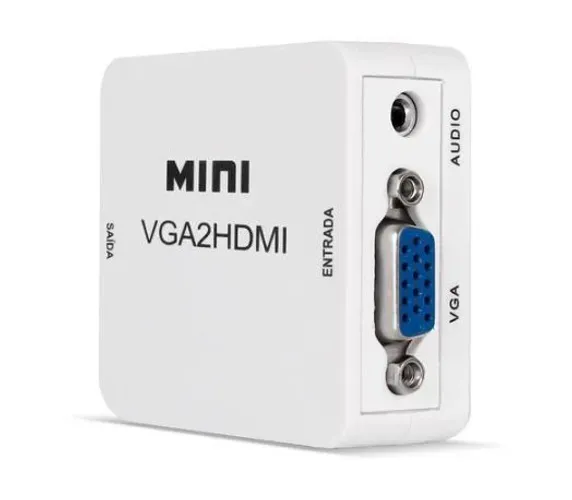 Adaptador Vga Para Hdmi Com Audio P2 Projetor Monitor Tv Pc