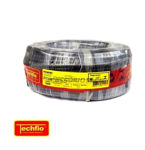 Fio Cabo PP 2×1.50mm Techfio Flexível Rolo com 100 Metros