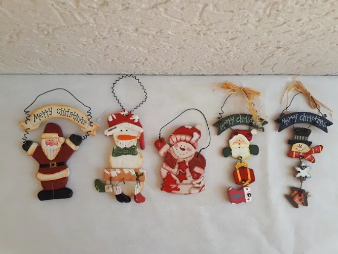 Kit Com 5 Unids Enfeite Natal em Madeira Trazido Do Japão