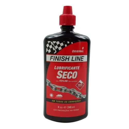 Óleo Lubrificante Finish Line Seco Teflon Plus Dry 240ml Vermelho Correntes Bicicleta 6161