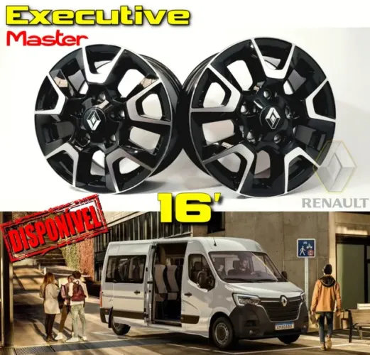 Roda aro 16 Renault Master Executiva preta com diamantado jogo novo